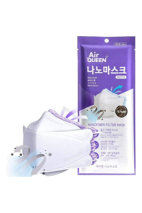 3-Layer Nano-Filter Face Masks for Adults - 100 Pack White - Lightweight Breathable Reusable Face Coverings with Elastic Ear Loops - Comfortable Daily Protection