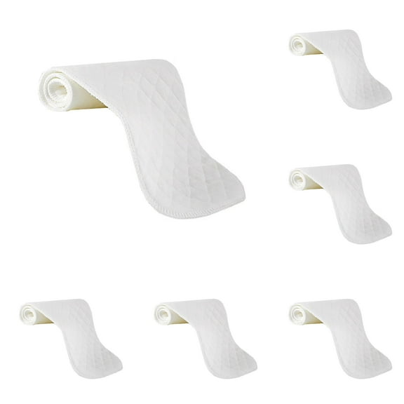 3-Layer Natural Cotton Cloth Diaper Inserts, Adjustable and Reusable for Any Cloth Diaper 5 Pack