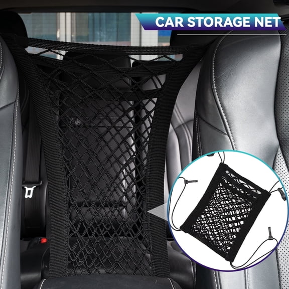 3 Layer Net Pocket Bag Handbag Universal Car Seat Organizer Storage Mesh Holder