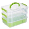 thumbnail image 1 of 3-Layer Organizer Case Stack & Carry Box, Plastic Multipurpose Storage Container Box, Portable Handled Storage Box with Removable Tray for Organizing Sewing Supplies, 1 of 5