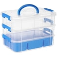 thumbnail image 1 of 3-Layer Organizer Case Stack & Carry Box, Plastic Multipurpose Storage Container Box, Portable Handled Storage Box with Removable Tray for Organizing Sewing Supplies, 1 of 5
