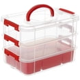 thumbnail image 1 of 3-Layer Organizer Case Stack & Carry Box, Plastic Multipurpose Storage Container Box, Portable Handled Storage Box with Removable Tray for Organizing Sewing Supplies, 1 of 5