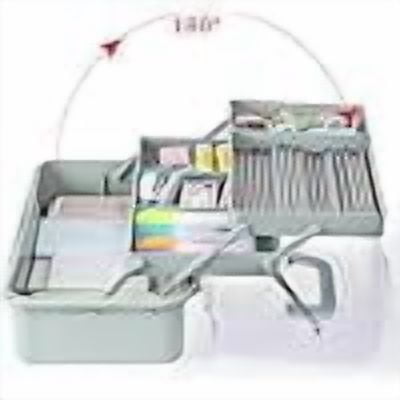 3-Layer Plastic Dividing Storage Box Craft Organizer and Storage with Adjustable Spacers Portable Handled Art Supply Organizer Multipurpose Home Utility Box for Medicine Sewing(Haze Green)