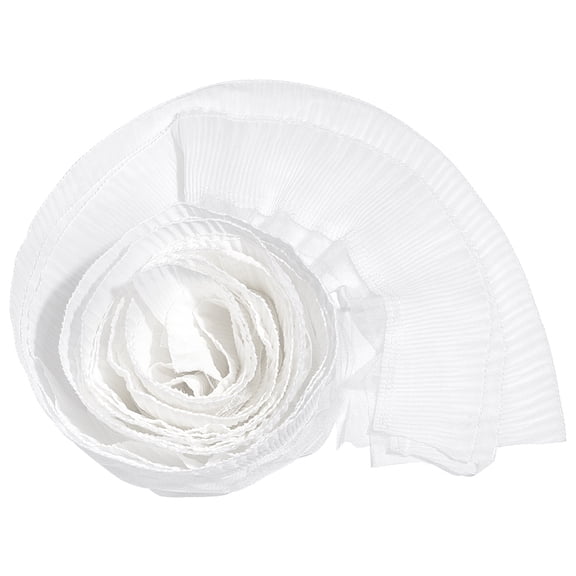 3-Layer Polyester Lace Trimmings Ruffled Trim Costume Embellishments White 120x0.5mm 2 yards/bundle