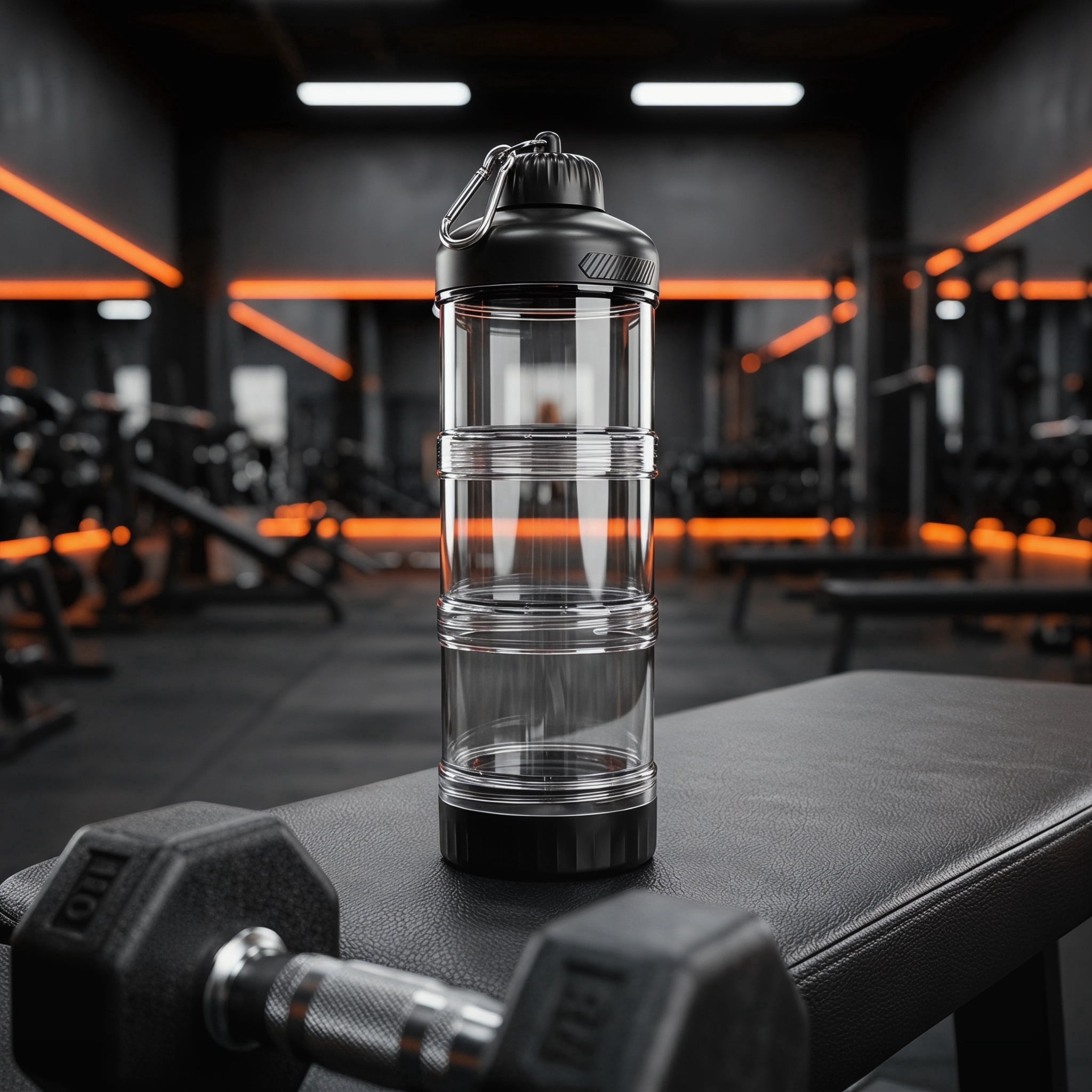 Supplement Storage Solution 3-Layer Protein Powder Travel Container with Funnel & Keychain ...