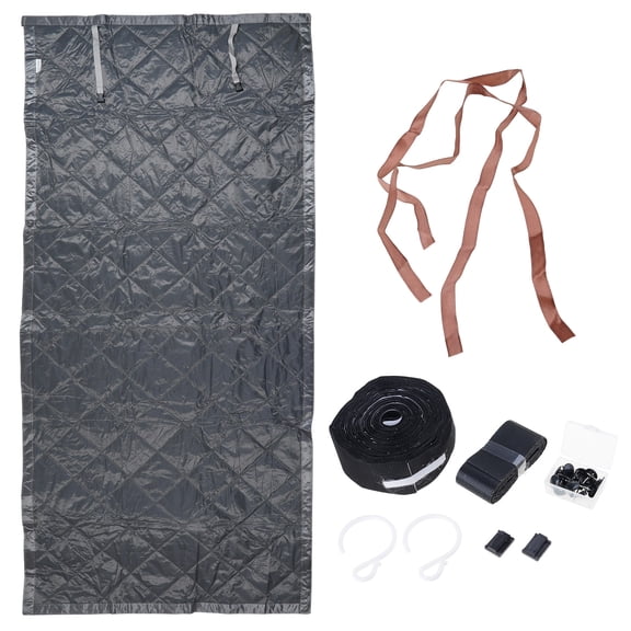 3 Layer Quilted Window Cover Windproof Thermal Insulation For Cold Weather Noise Dampening