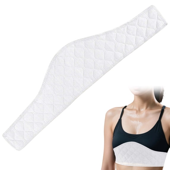 3 Layer Reusable Cotton Boob Bra Towel White Underboob Sweat Absorber Sling Bra Liner for Women Anti Chafe Design (White 5PCS)