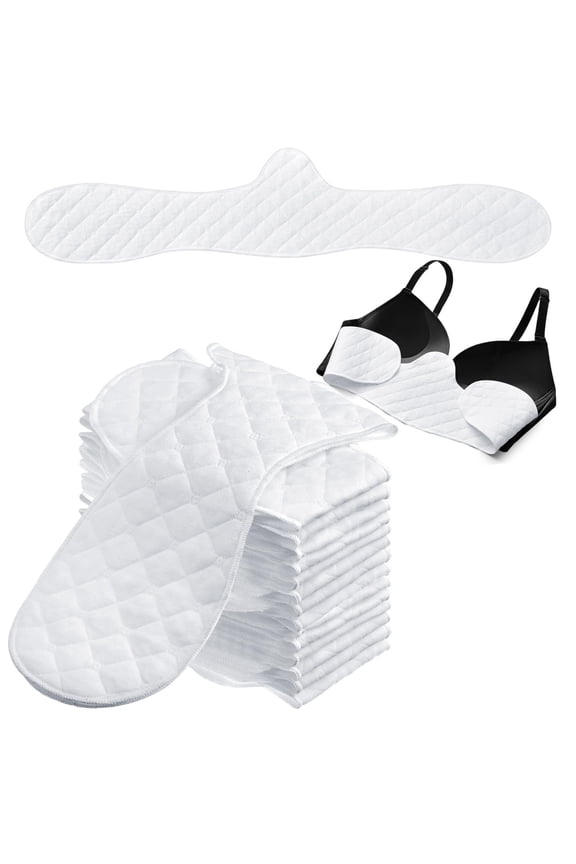 3-Layer Reusable Cotton Bra Liners with Moisture-Wicking Core, Soft Breathable Fabric Reduces Chafing, Absorbent Sweat Pads for All-Day Comfort and Freshness, 1 Liner, By Huiing
