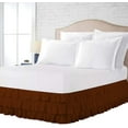 thumbnail image 1 of 3 Layer Ruffled Bedskirt, Essy Care - 100% Microfiber Fabric, 3 Layer Ruffled Bed Skirt Cal King Size College 3 Layer Ruffled Bed Skirt 15" Drop - Chocolate Solid., 1 of 3