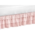 thumbnail image 1 of 3 Layer Ruffled Bedskirt, Essy Care - 100% Microfiber Fabric, 3 Layer Ruffled Bed Skirt Full XL Size College 3 Layer Ruffled Bed Skirt 22" Drop - Pink Solid., 1 of 2