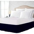 thumbnail image 1 of 3 Layer Ruffled Bedskirt, Essy Care - 100% Microfiber Fabric, 3 Layer Ruffled Bed Skirt Queen Size College 3 Layer Ruffled Bed Skirt 30" Drop - Navy Blue Solid., 1 of 3