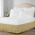thumbnail image 1 of 3 Layer Ruffled Bedskirt, Essy Care - 100% Microfiber Fabric, 3 Layer Ruffled Bed Skirt Twin XXL Size College 3 Layer Ruffled Bed Skirt 14" Drop - Taupe Solid., 1 of 3