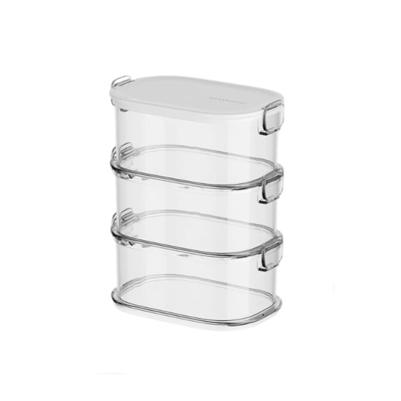 3-Layer Spice Storage Box,Leakproof,Cereal Containers with Easy Lock Lids for Kitchen Pantry Organization