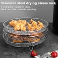 thumbnail image 1 of 3-Layer Stainless Steel Air Fryer Rack Set, Stackable Dehydrator Rack with Silicone Feet and Anti-Scald Clip, Fits 5L-7.5L Air Fryers, 1 of 10