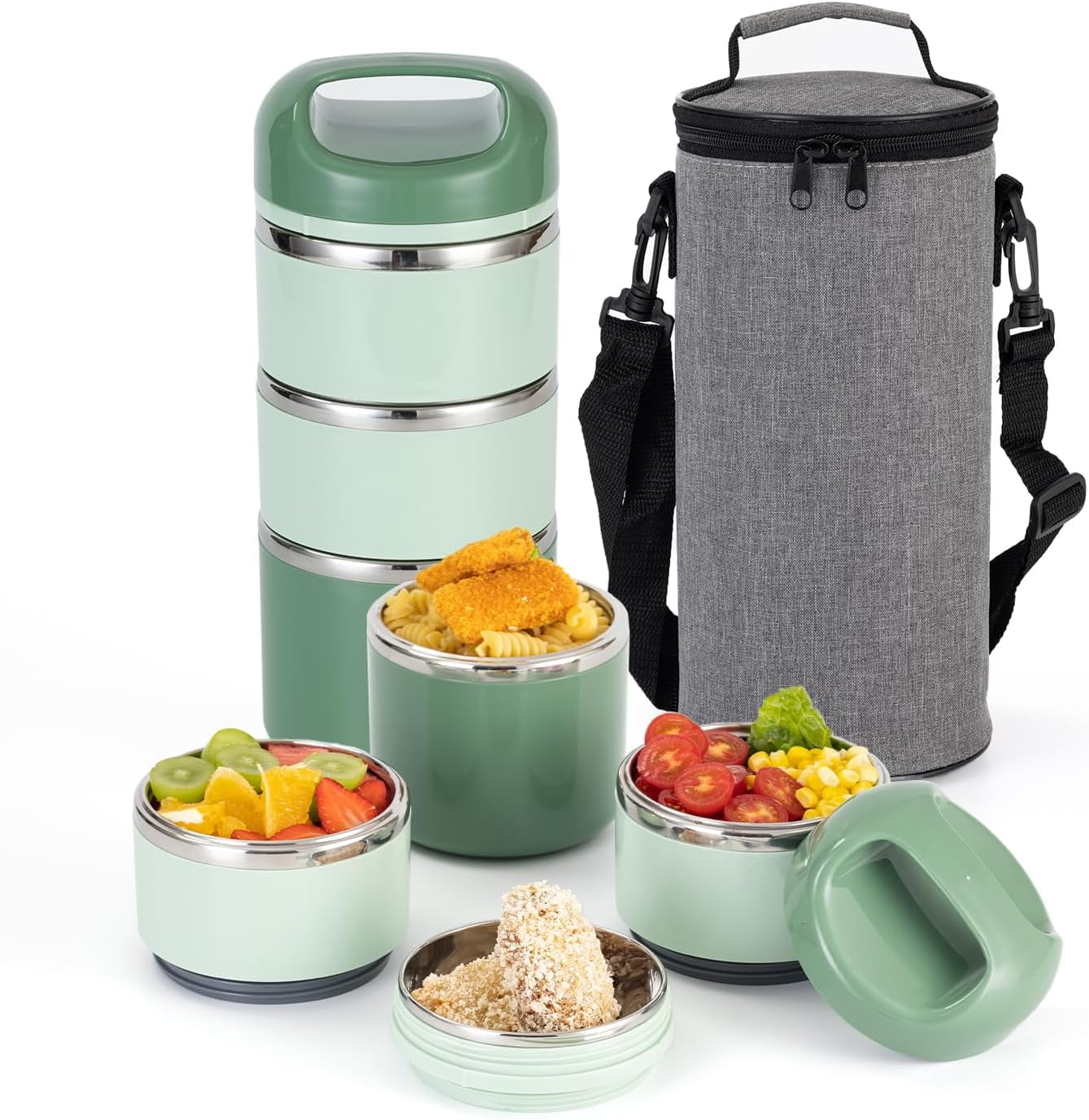 3-Layer Stainless Lunch Box 1.43L- Leakproof, Insulated Bento Box for ...