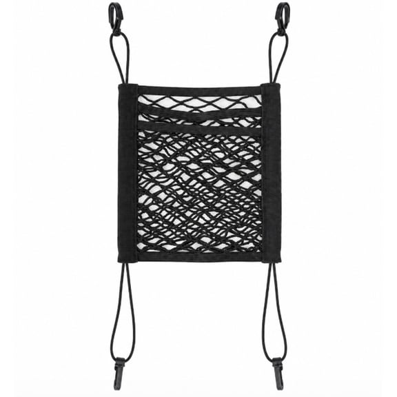 3 Layer Car Trunk Mesh Organizer, Elastic Seat Back Storage Net Bag with Pockets, TIKA