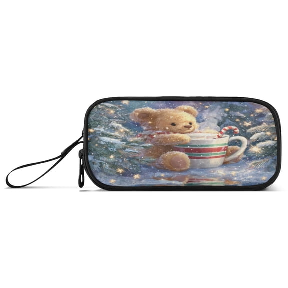 3-Layer Zipper Pencil Case Pencil Pouch Large Capacity Pencil Pouch for Travel and Office Supplies Giant Cute Bear
