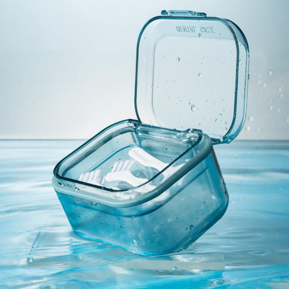 3 Layered Denture Case with Strainer Denture Bath Boxes Small Retainer