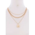 thumbnail image 1 of 3 Layered Lion Pendant Metal Multi Necklace Earring Set Gold, 1 of 1