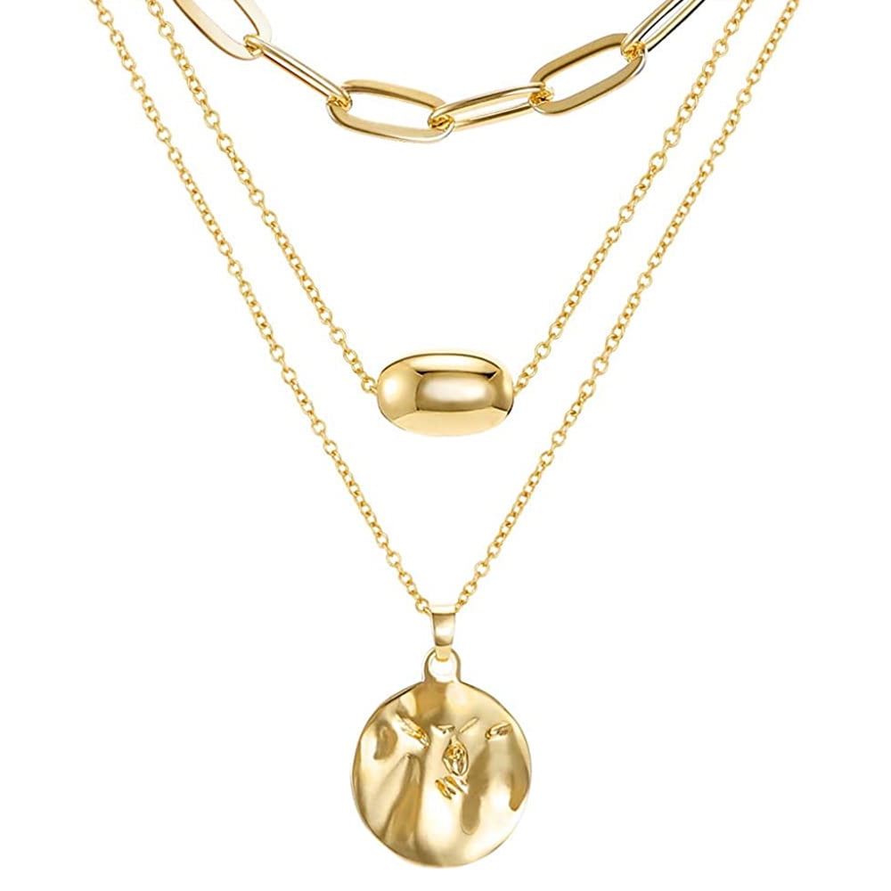 Perfect Deal On Gold Polish Layered Long Necklace Set