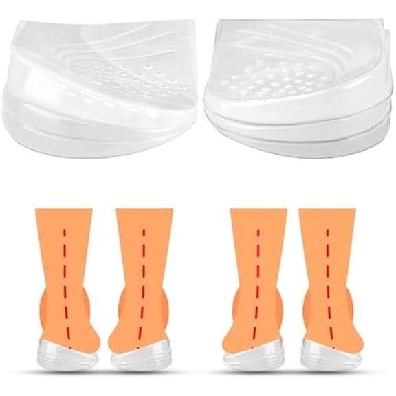 3-Layers 6Pcs Adjustable Heel Wedge Corrective Inserts for Supination & Pronation Correction, Adhesive Medial & Lateral Heel Insoles for Bow Legs, Knee Pain & Foot Alignment, Size L