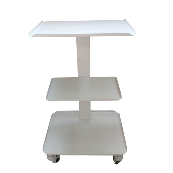 3 Layers All Metal Mobile Trolley Cart Mobile Equipment Cart White Utility Carts with 4 Casters