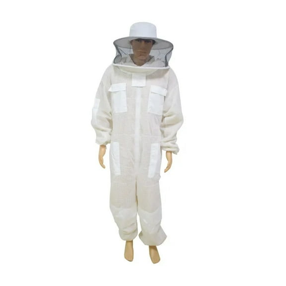 3 Layers Breathable Ventilated Beekeeping Suit With Round Veil Professional Beekeeper Anti Bee Protective Clothing ,Easy to Wear