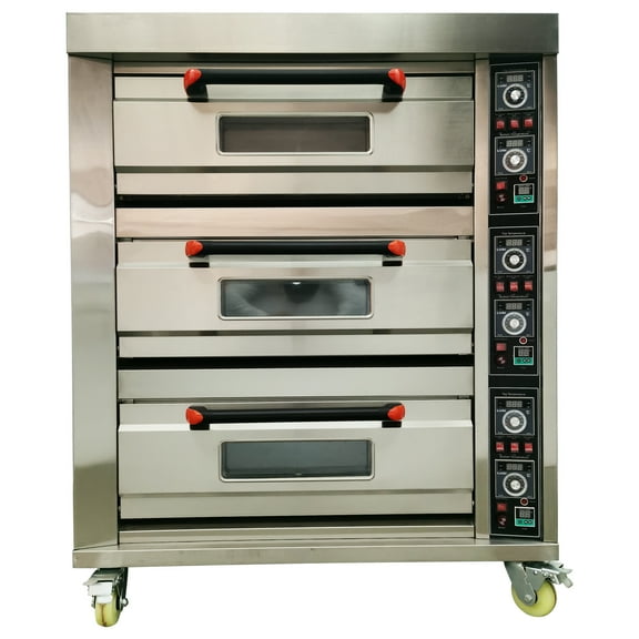 3 Layers Commercial Movable Pizza Toaster Oven Electric Pizza Snack Maker Machine 6 Baking Sheets 220V