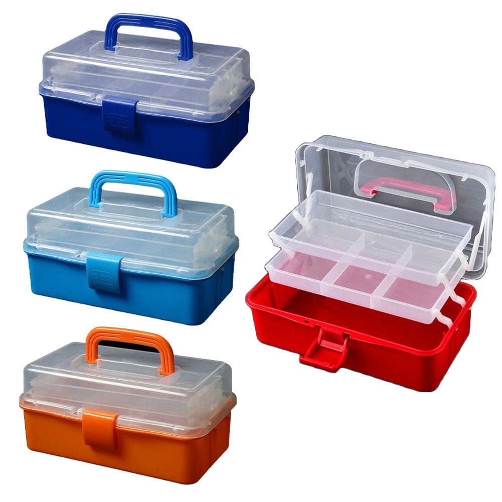 3 Layers Fishing Tackle Box Organizer Storage Box Cantilever Box Multifunctional E Fangkenuo