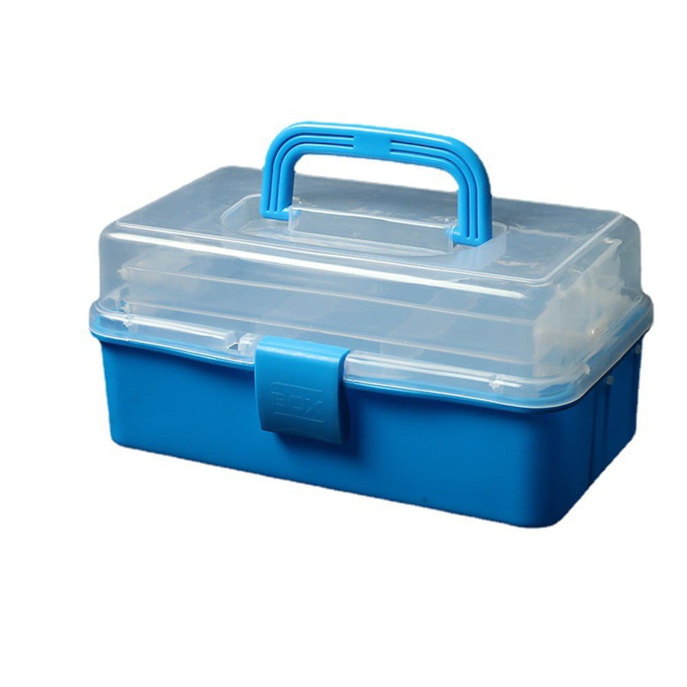 3 Layers Fishing Tackle Box Tool Box Organizer Storage Box Cantilever Box Folding Tool Tackle Box Multipurpose Tool Storage Box B