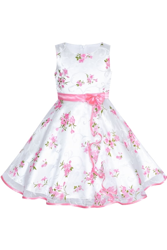 3 Layers Girls Dress Sunflower Wave Pageant Bridesmaid 7-8 Years