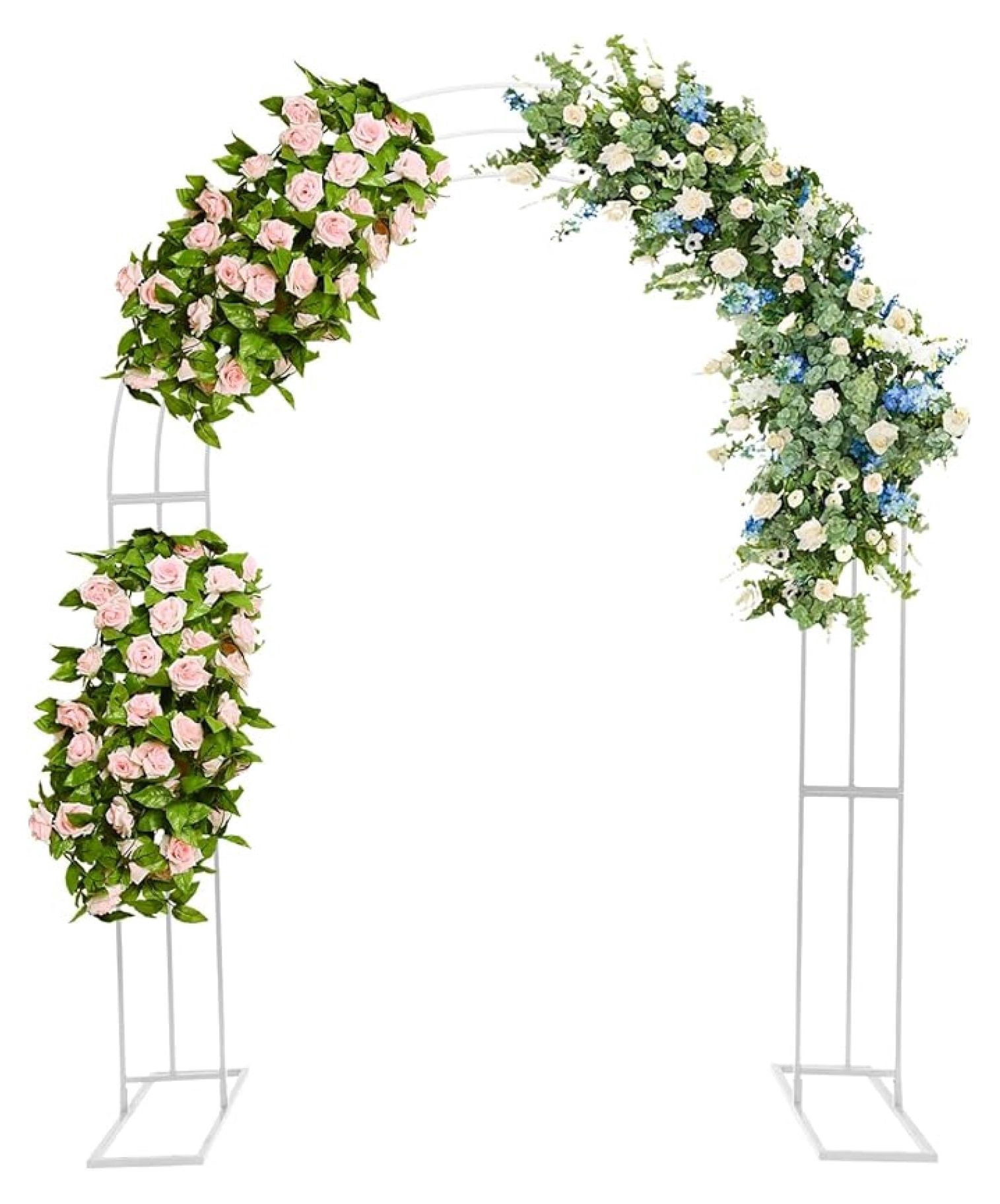 3 Layers Metal Wedding Garden Arch, 8.53FT White Wedding Arch Rectangle ...