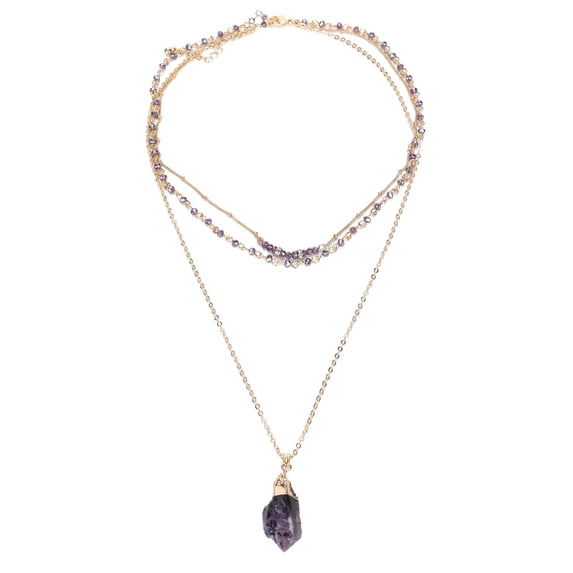 Slatcetga 3 Layers Necklace Women Irregular Shape Pendant Jewelry Necklace Clothes Accessory