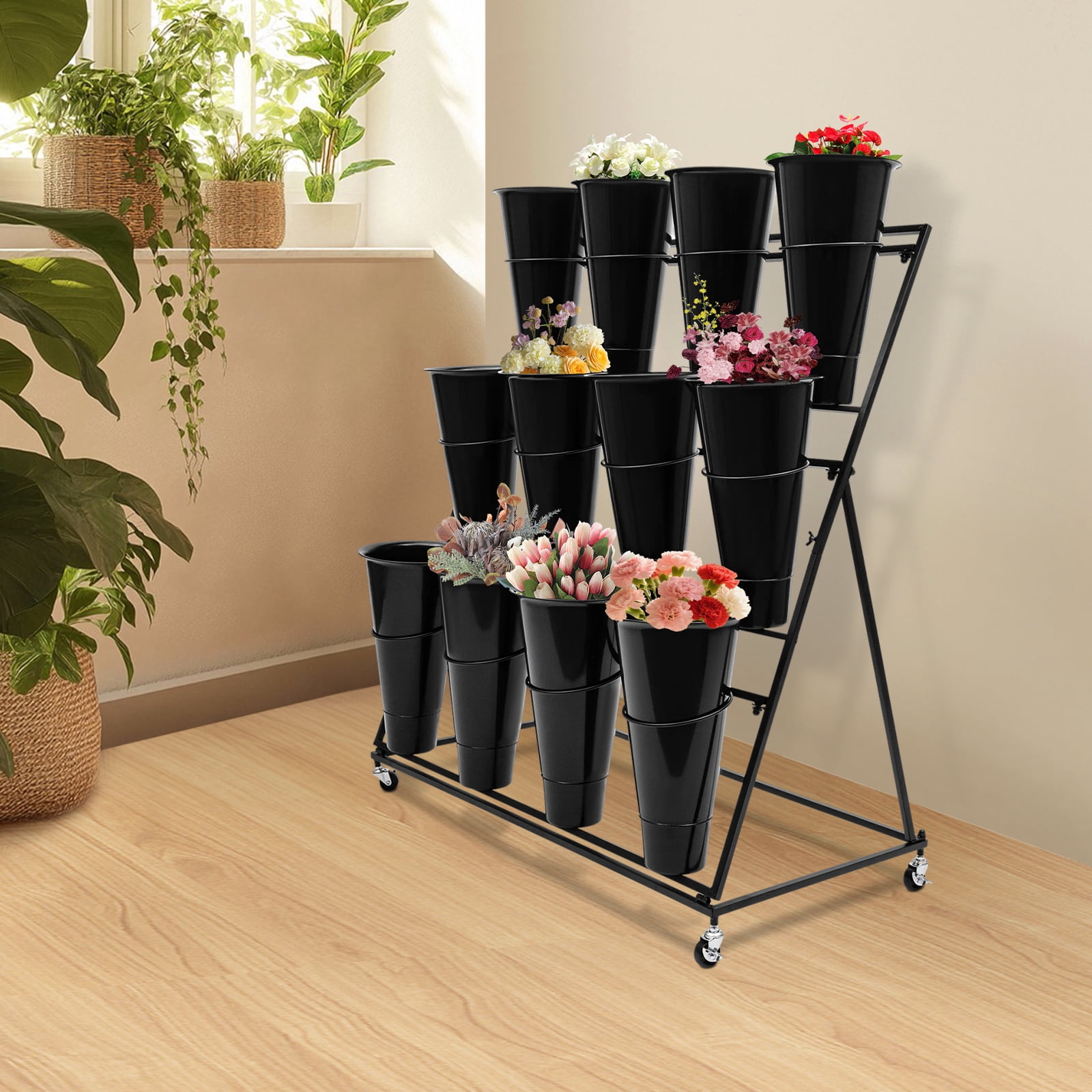 3 Layers Removable Flower Stand Flower Stand Shelf for Flower Shop with ...