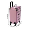 thumbnail image 1 of 3 Layers Rolling Makeup Case, Large Cosmetic Trolley with Locks, Dividers, Cosmetics Storage Organizer 14.2*9.1*22.8in for Makeup / Nail Art / Hair Styling, Pink, 1 of 32