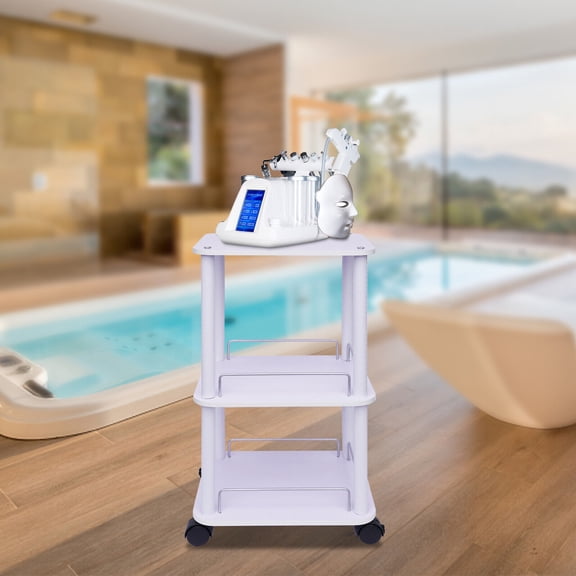 3 Layers Rolling Trolley Cart Beauty Machine Salon SPA Storage Equipment Organizer Stand 88.18lbs Capacity 15.0*13.4*27.2in for Various Beauty Salons, Hospitals, Hairdressers