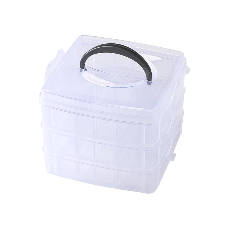 3 Layers Stackable Storage Container, 30 Adjustable Compartments ...