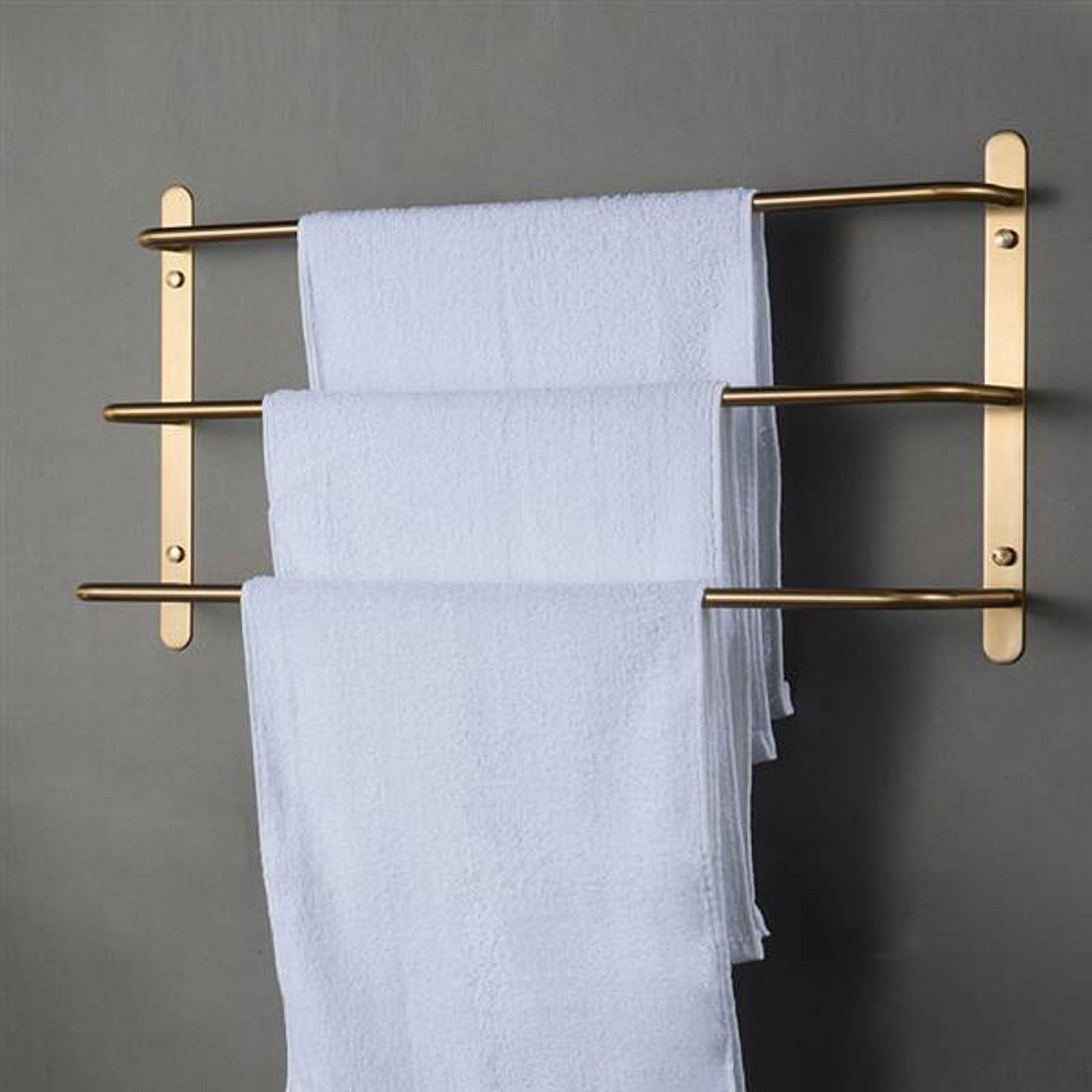 3-Layers Towel Bar, Wall Mounted Towel Rail Stainless Steel Towel Rack Towel Holder for Bathroom Kitchen, 45cm - image 1 of 7