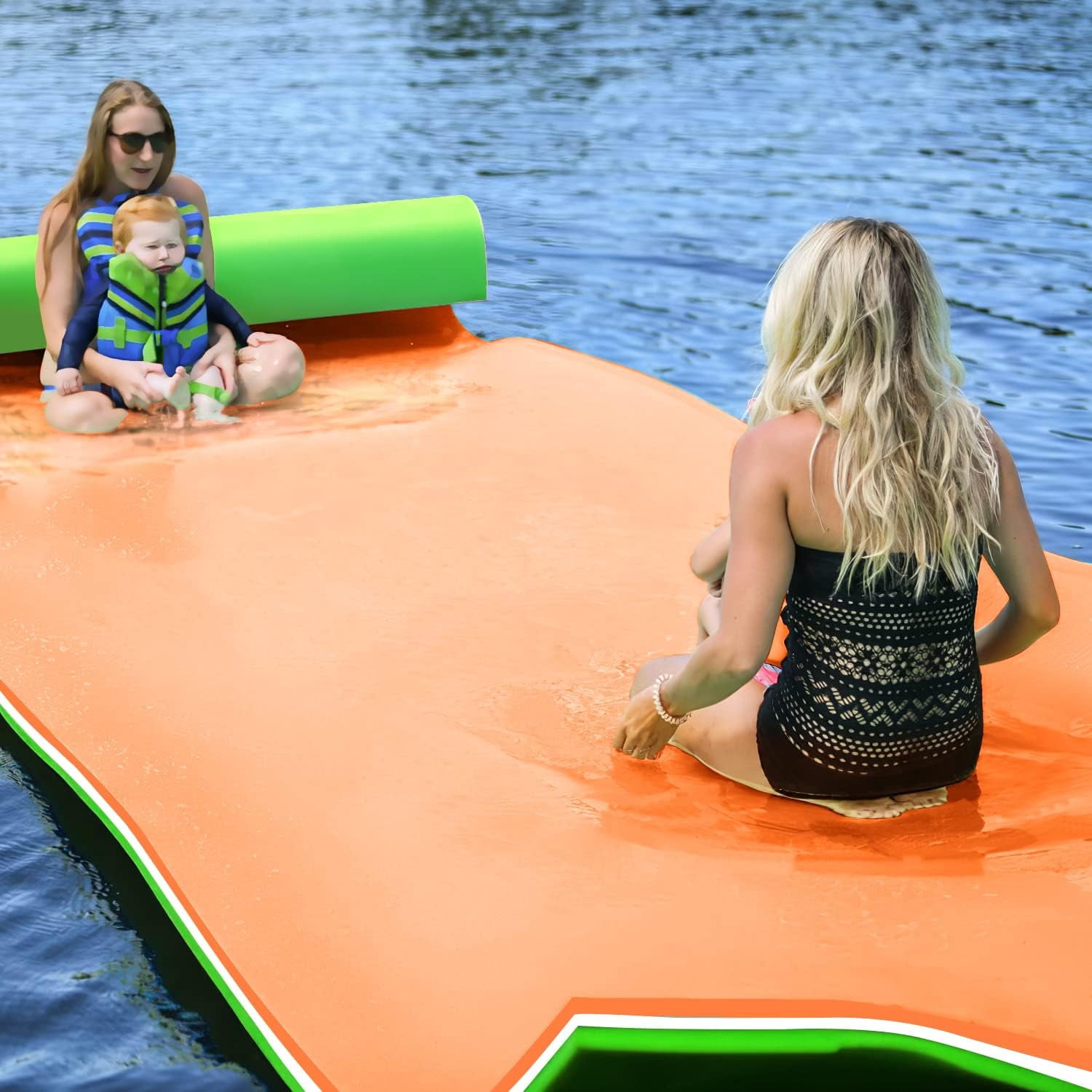 3 Layers XPE Foam Floating Mat Water Mat, 7/9/12/18 Ft Tear-Resistant ...