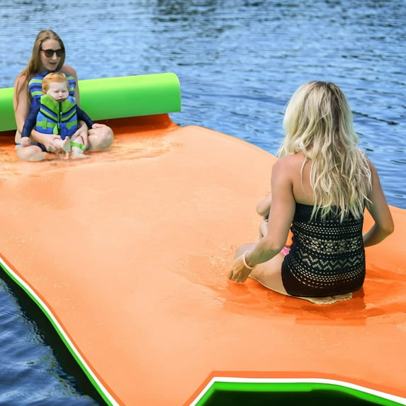 3 Layers XPE Foam Floating Mat Water Mat, 7/9/12/18 Ft Tear-Resistant Lily Pad Lilly Pad Water Matt, Lily Pad Floating Swim Mat for Lake, Ocean, Beach, River
