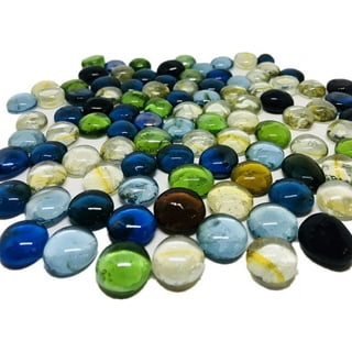 Galashield Black Flat Glass Marbles for Vases Glass Gems Beads Pebbles Vase Filler (5 lbs, Approx. 450 Pcs)