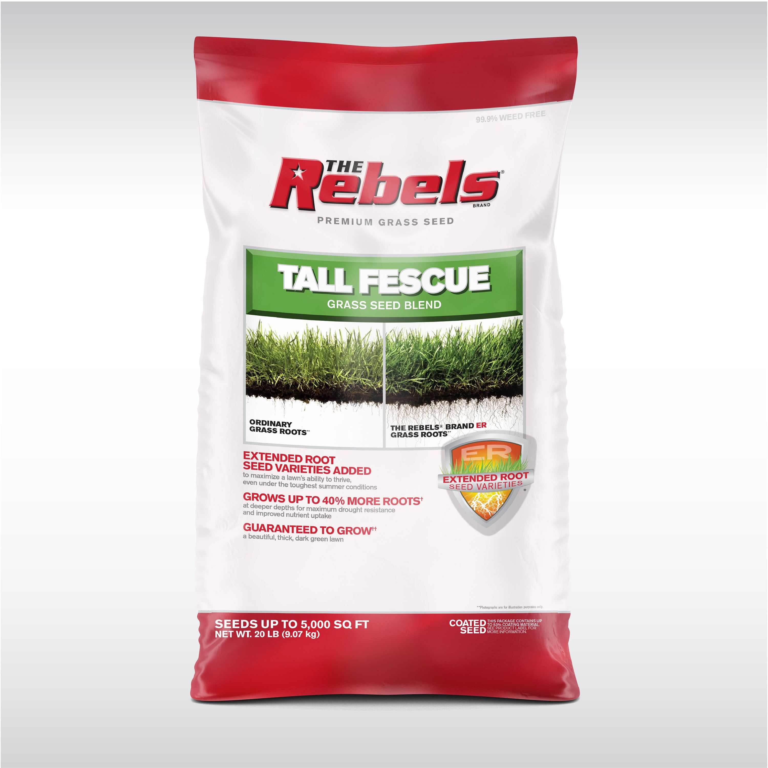 Pennington Rebels Tall Fescue Grass Seed, Sun to Partial Shade, 20 lb.
