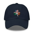 thumbnail image 1 of 3 Leaf USA-Irish Clover Hat, Lucky Irish Hat, Dad Hat, Embroidered 3 Leaf Clover Hat, Irish American Hat, St. Patrick's Day Hat (Navy), 1 of 3