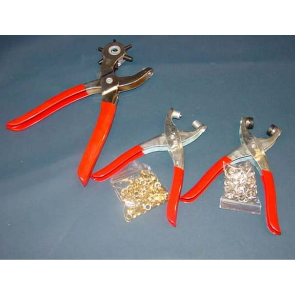 3 Leather Punch & Eyelet Pliers + Grommet Set Ltp44