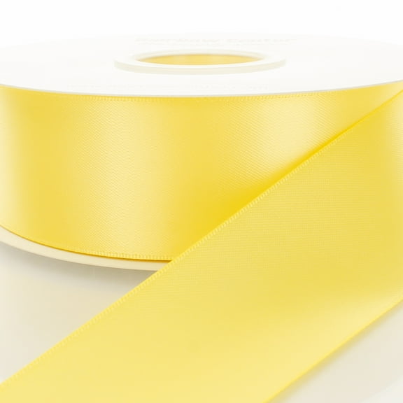 3" Double Faced Satin Ribbon 640 Lemon 25 Yard