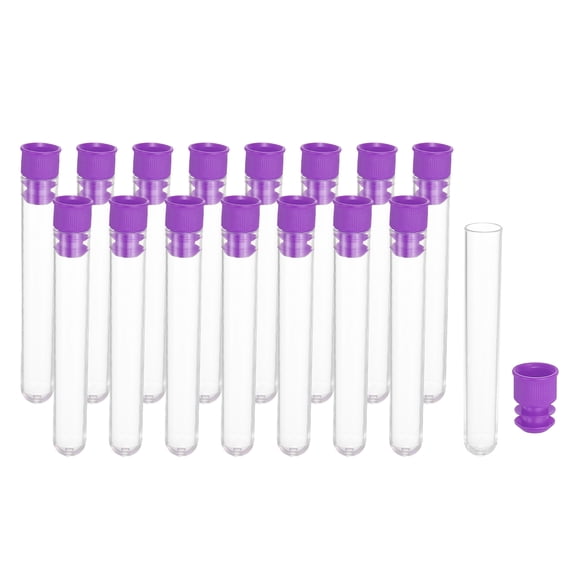 3" Length Plastic Sewing Needle Storage Holder, 16 Pcs Portable Case Clear for Craft Knitting, Purple