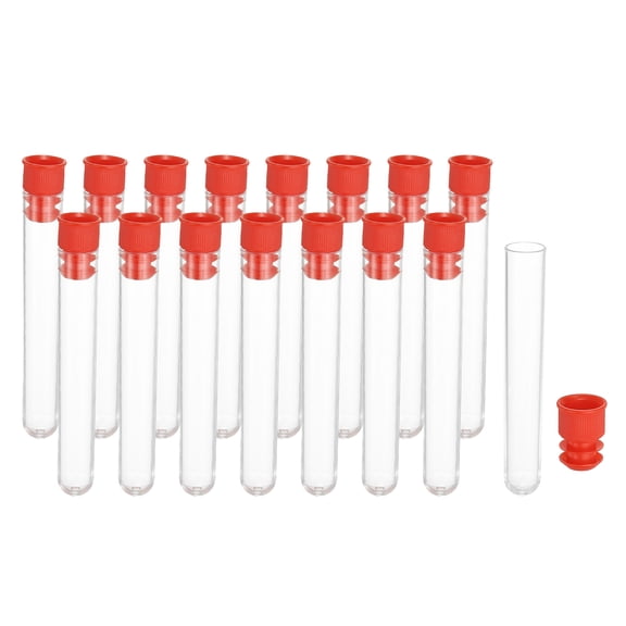 3" Length Plastic Sewing Needle Storage Holder, 16 Pcs Portable Case Clear for Craft Knitting, Red