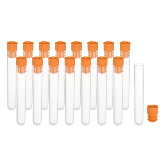 3" Length Plastic Sewing Needle Storage Holder, 16 Pcs Portable Case Matte for Craft Knitting, Orange