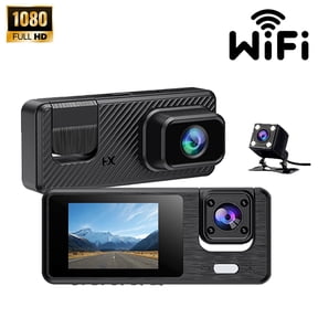 BN-LINK 1080P 3-Lens Dash Cam Front and Rear, Free 32GB Card Included, WiFi Dash Camera for Cars, 170Wide Angle, Super Night Vision, Loop Recording, G-Sensor, 24-Hour Parking Monitor