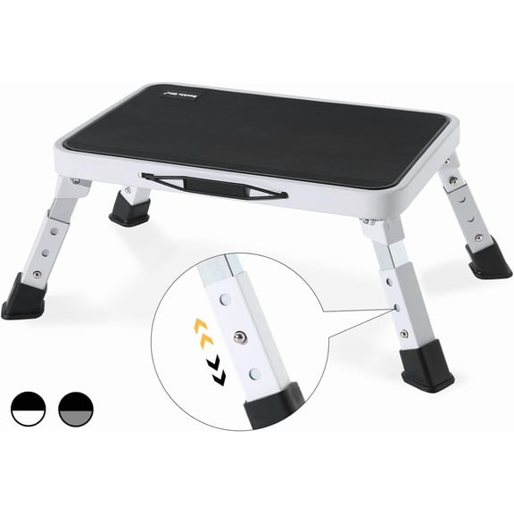 3 Levels Adjustable Folding One Step Stool, Safer Step Stools for /Seniors, Small Foldable Kitchen Stepping Stool for Bathroom , Foot Stool Desk Office Work